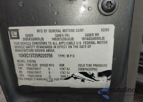 2002 GMC Yukon Xl 1500 Slt из США, поврежденный, VIN 1GKFK16Z12J180669